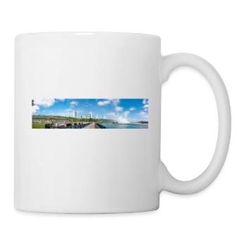 Die Skyline von Niagara City und das Panorama der Niagarafälle - Tasse - Weiß - Rechts