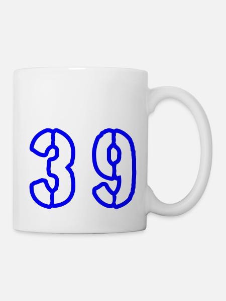 39 Zahl Symbol - Tasse - Weiß