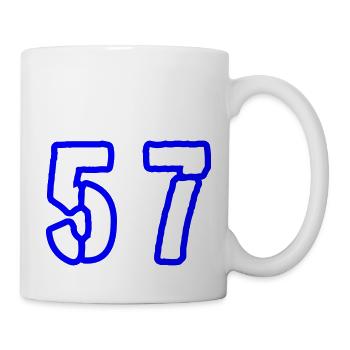 57 Zahl Symbol - Tasse - Weiß - Rechts