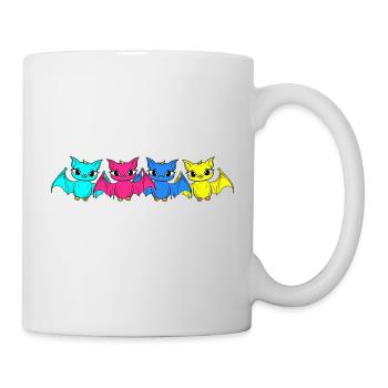 80s 90s Retro Bat Halloween Bats - Mug - white - Right