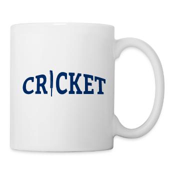 Cricket Lettering with Bat - Kricket - Tasse - Weiß - Rechts