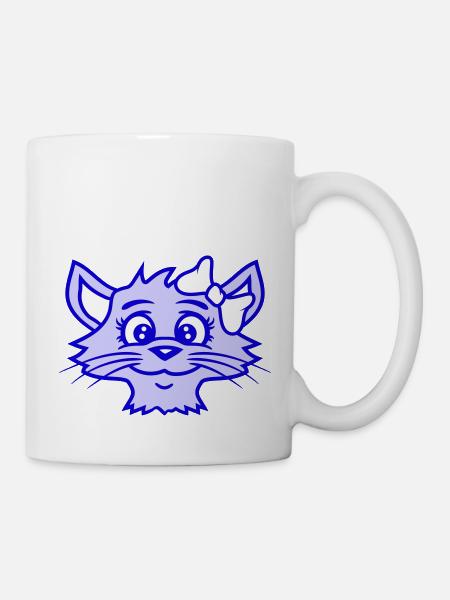 mignon fille chat jolie arc femme femme - Mug blanc - blanc