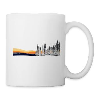 Wintersonnenuntergang Waldsilhouette Winter Sunset - Tasse - Weiß - Rechts