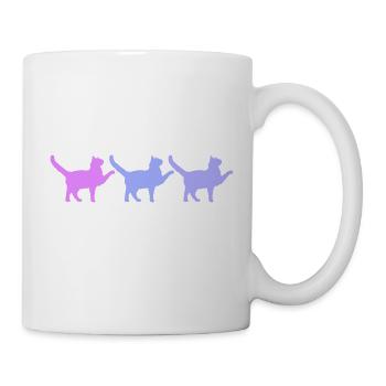 3 Chats Silhouettes Trois Amis Équipe Équipe Groupe - Mug blanc - blanc - Droite