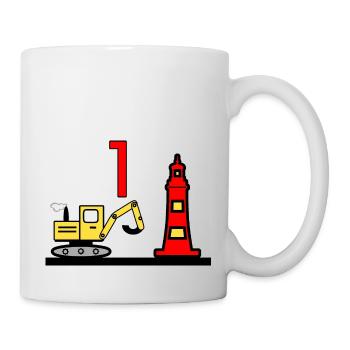 Excavatrice - Mug blanc - blanc - Droite
