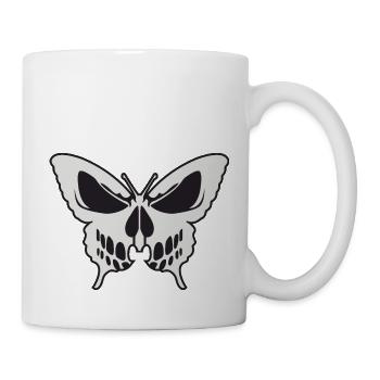 Totenkopf Schmetterling - Tasse - Weiß - Rechts