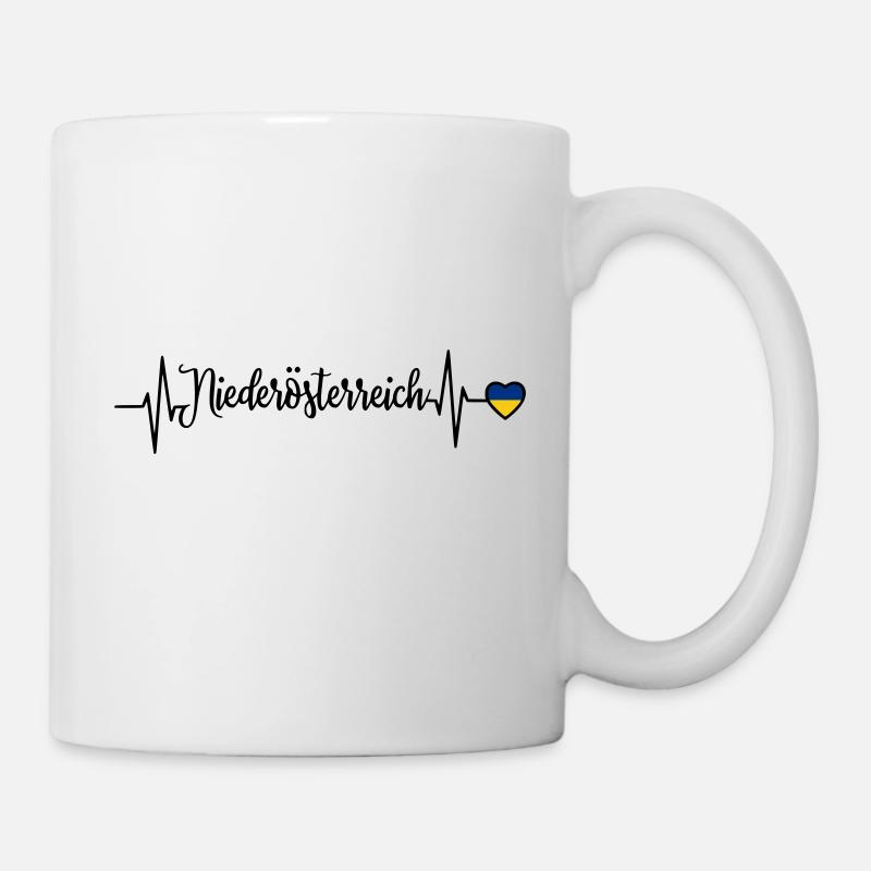 Ligne cardiaque de pouls en Basse-Autriche - Mug blanc - blanc