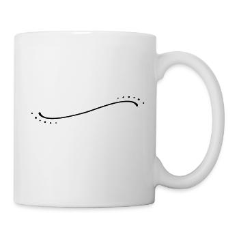 Geschwungene Punkte Linie - Tasse - Weiß - Rechts