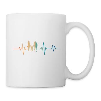Battement de coeur rétro famille - Mug blanc - blanc - Droite