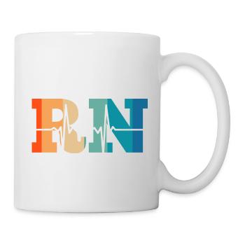 Retro Heartbeat registered nurse - Mug - white - Right