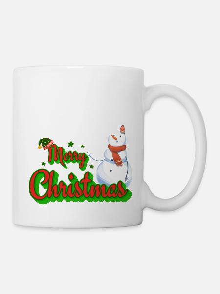 Merry Christmas Snowman - Tasse - Weiß