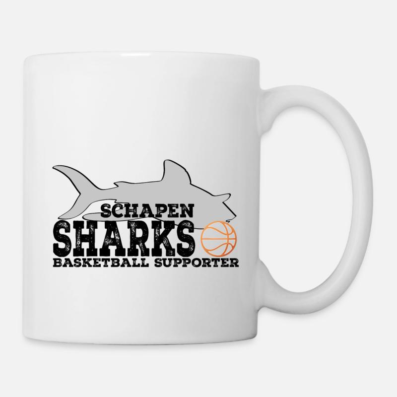 Sharks Supporter WHITE Rust Orange Ball - Tasse - Weiß