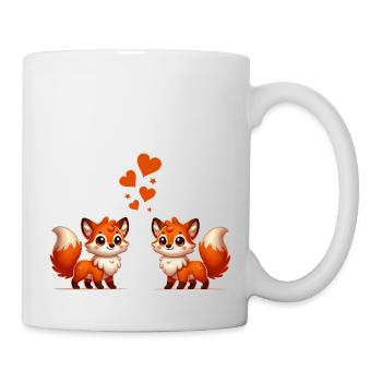 fuchs comic love - Tasse - Weiß - Rechts