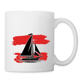 Austria Flag Sailboat - Mug - white - Right