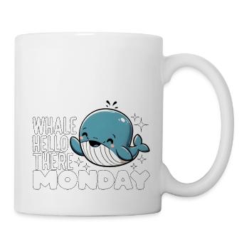 BALEINE BONJOUR LÀ LUNDI - Mug blanc - blanc - Droite