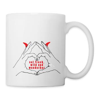 Hände formen ein Herz. frech, wild, wunderbar - Tasse - Weiß - Rechts