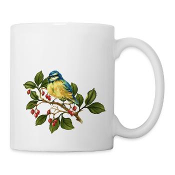 Bunter Vogel - Tasse - Weiß - Rechts