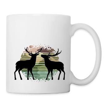 Hirsch - Tasse - Weiß - Rechts