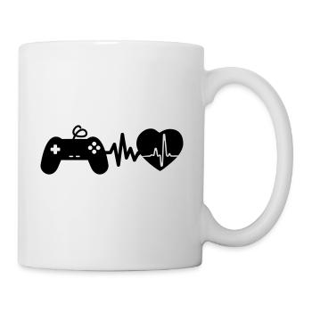 Gaming ist Leben Herzschlag für Gamer - Tasse - Weiß - Rechts