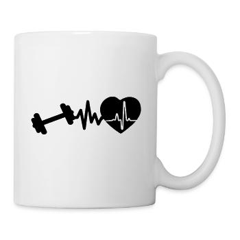 Bodybuilding ist Leben Herzschlag für Bodybuilder - Tasse - Weiß - Rechts