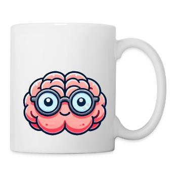 brain comic nerd - Mug - white - Right