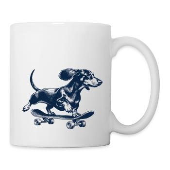 Skater Dackel - Tasse - Weiß - Rechts