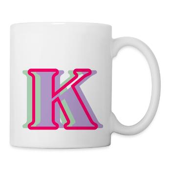 Mehrfarbiger Buchstabe k - Tasse - Weiß - Rechts
