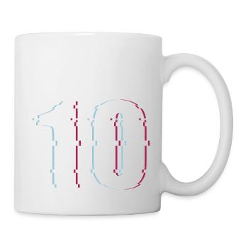 10 Ten Number Effect Distorted Number - Mug - white - Right