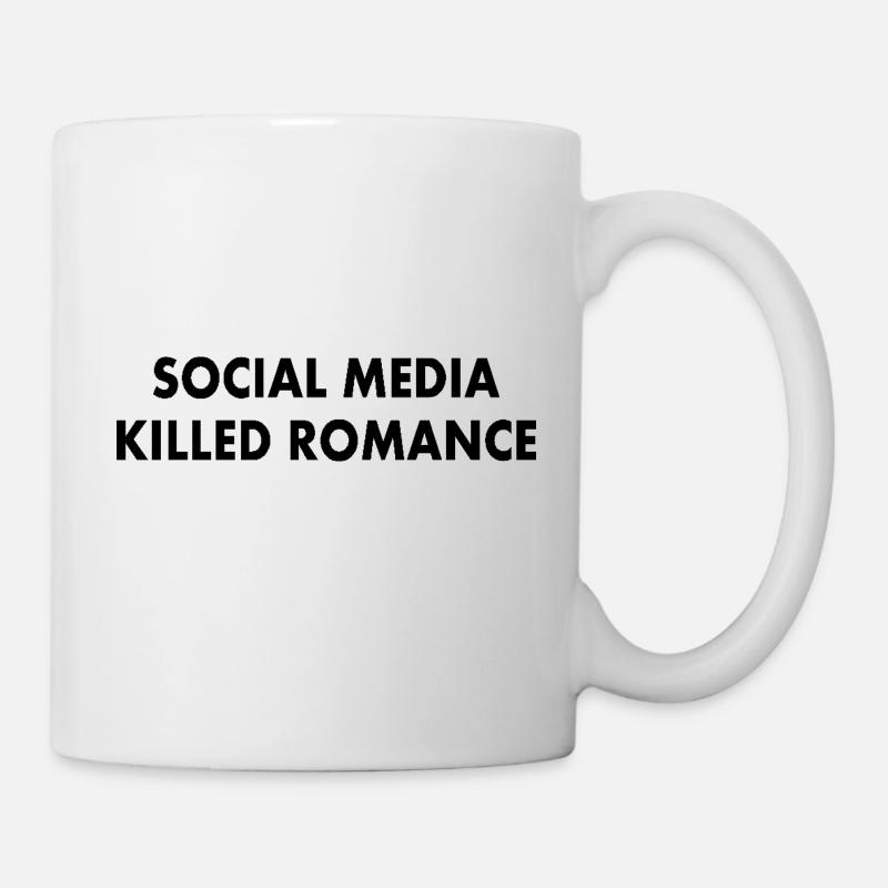 social media killed romance - Mug blanc - blanc