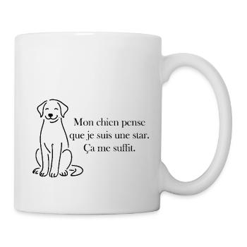 Mon chien pense que je suis une star - Mug blanc - blanc - Droite
