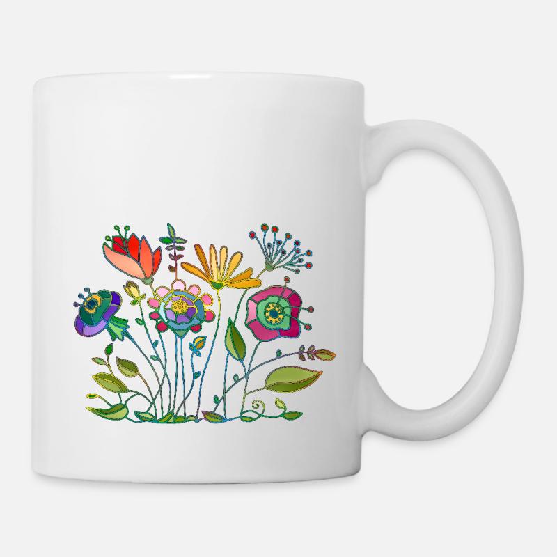 Blumen - Tasse - Weiß