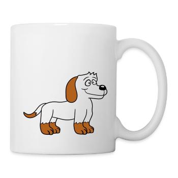 Dog Stands Cute Little Happy Puppy Pet - Mug - white - Right