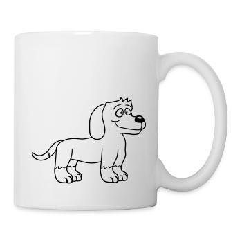 Dog Stands Cute Little Happy Puppy Pet - Mug - white - Right