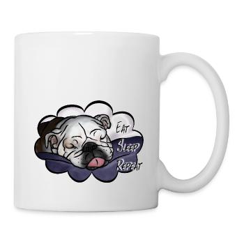 Eat Sleep Repeat Bulldog - Mug - white - Right