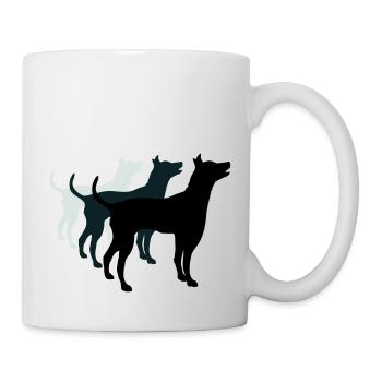 3 chiens silhouette équipe dangereuse équipage amis - Mug blanc - blanc - Droite