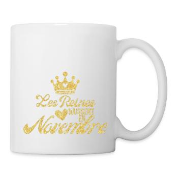 Königinnen werden im November mit goldenem Glitzer geboren - Tasse - Weiß - Rechts