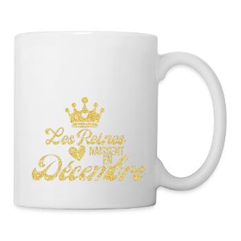 Königinnen werden im Dezember geboren goldener Glitzer - Tasse - Weiß - Rechts
