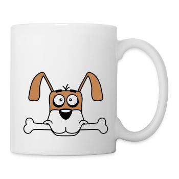 Funny Dog Big Bone Mouth Mouth Hunger Cool - Mug - white - Right