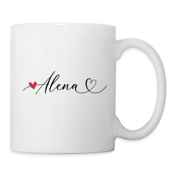 Alena Nom Prénom Calligraphie coeur - Mug blanc - blanc - Droite