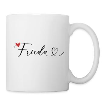Frieda Nom Prénom Calligraphie coeur - Mug blanc - blanc - Droite