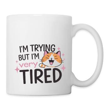 Tired Cat Trying - Mug - white - Right
