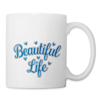 Belle vie en bleu - Mug blanc - blanc - Droite