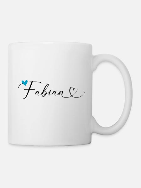 Fabian Surname First name Calligraphy Heart - Mug - white