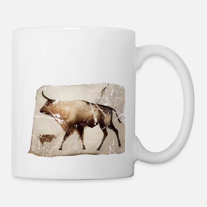 Auerochse Urrind Höhlenbild - Tasse - Weiß