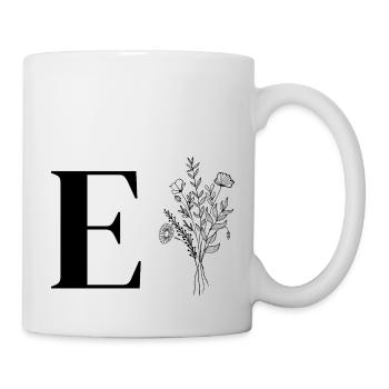 Minimalistische Blumen - Tasse - Weiß - Rechts