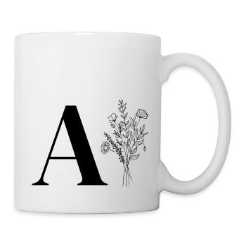 Minimalistische Blumentasche - Tasse - Weiß - Rechts