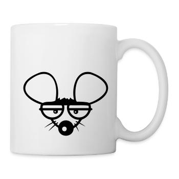 Maus Guckt Böse Frustriert Enttäuscht Lustig Müde - Tasse - Weiß - Rechts
