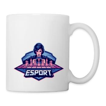 Queen Chess Pieces Sketch jeu eSport - Mug blanc - blanc - Droite