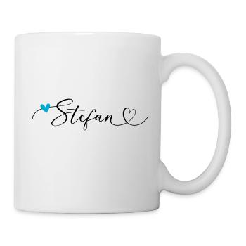 Stefan Nom Prénom Calligraphie Coeur - Mug blanc - blanc - Droite