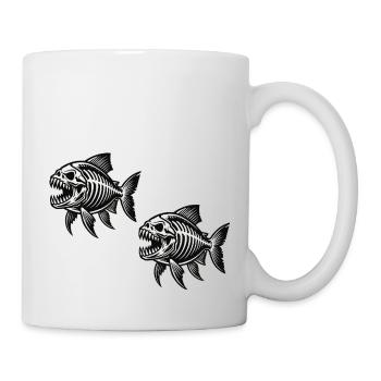 skelett piranha 2 - Tasse - Weiß - Rechts